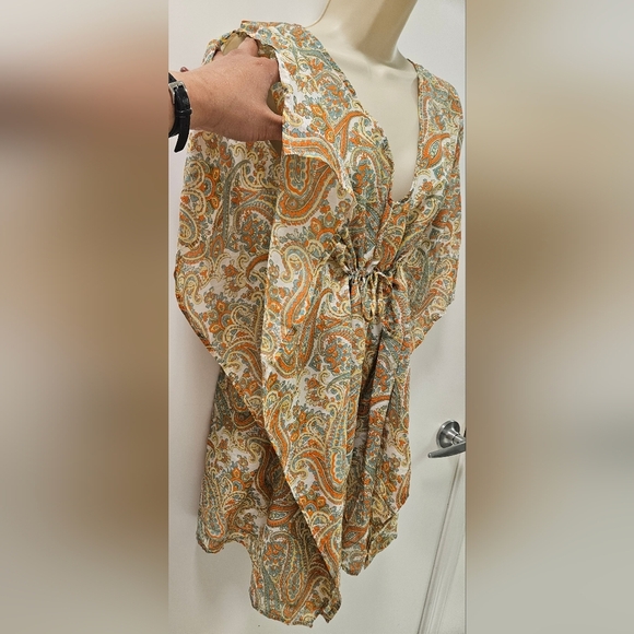 Helen Jon Paisley Mini Dress Coastal Beachwear,Cover Up NWOT - Picture 4 of 13